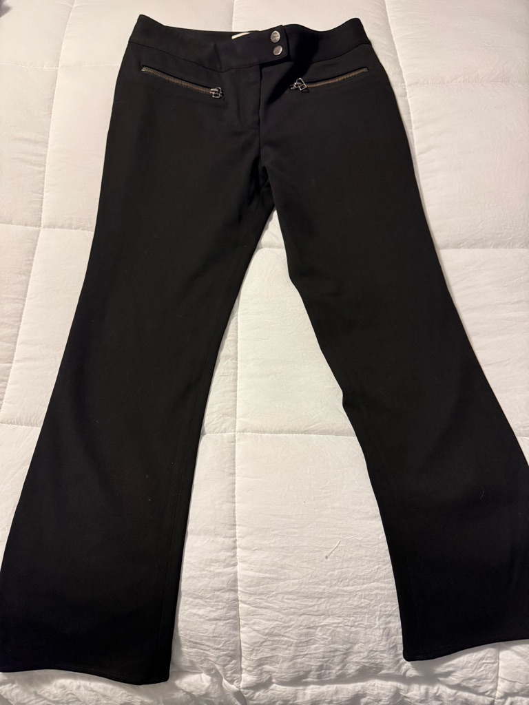Veronica Beard Black Flare Jeans With Zip Pockets